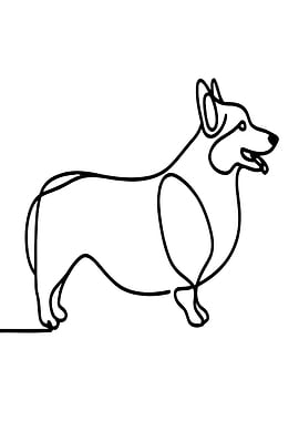 Corgi Line Art