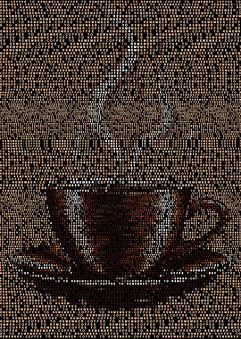 Coffee Cup Text Art Mosaic