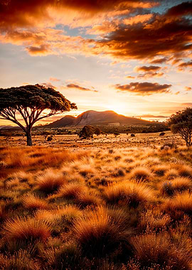Golden Sunset Savanna