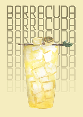Barracuda Cocktail Watercolor