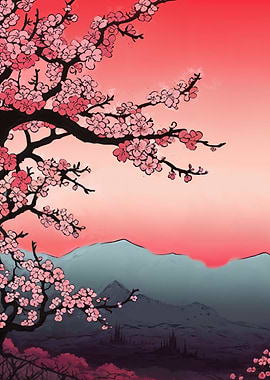 Cherry Blossom Landscape