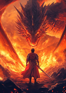 Fire Dragon and Knight
