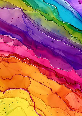 Abstract Rainbow Ink Art Gradient