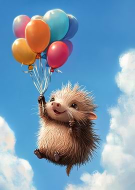 Hedgehog Balloon Flight