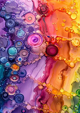 Abstract Rainbow Colorful Circles