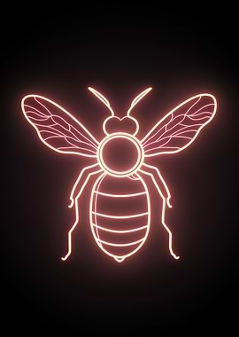 Neon Bee Illustration