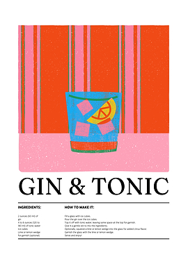 Gin & Tonic Recipe Illustration
