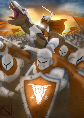 Orange Knights and Dinosaur King