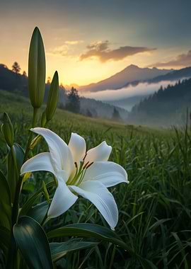 White Lily Sunrise