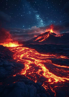 Volcanic Eruption Night
