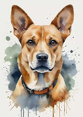 Watercolor Dog Portrait