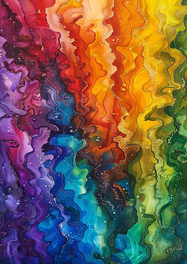 Abstract Galaxy Sparkle Rainbow Art