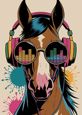 Horse with Headphones