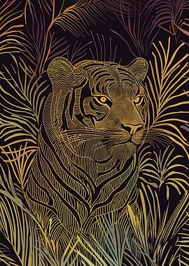 Golden Tiger in Jungle