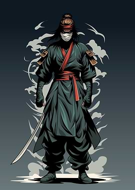 Samurai Warrior Illustration