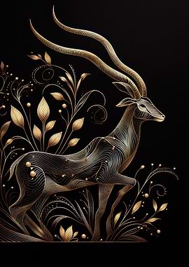 Golden Antelope Art Print