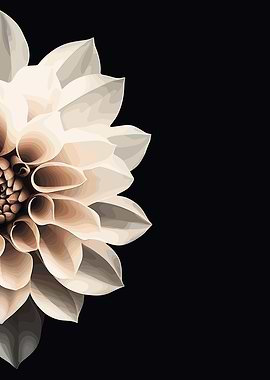 Creamy Dahlia Closeup Art