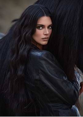 Woman in Leather Jacket with Horse