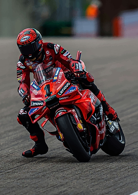 MotoGP Rider Leaning into Turn