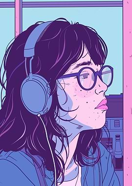 Girl with Headphones