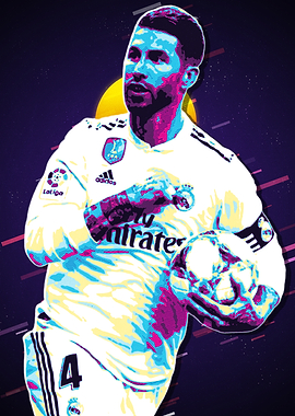Sergio Ramos Retro Art