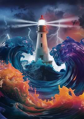 Lighthouse in Storm
