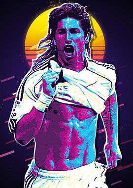 Sergio Ramos Retro Art