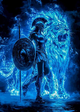 Fiery Spartan Warrior