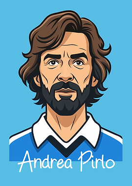 Andrea Pirlo Cartoon Portrait