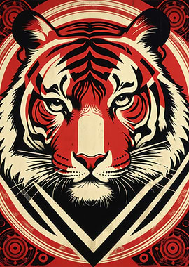Red Tiger Art Print
