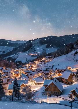 Snowy Winter Village