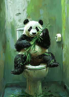 Panda on Toilet