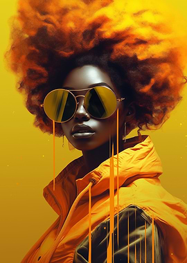 Woman in Yellow with Sunglasses