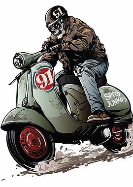 Skeleton Scooter Rider