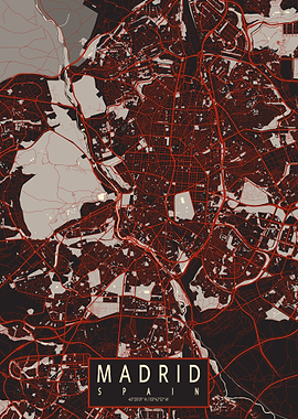 Madrid City Map Spain Vector