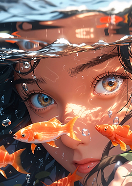 Anime Girl Underwater
