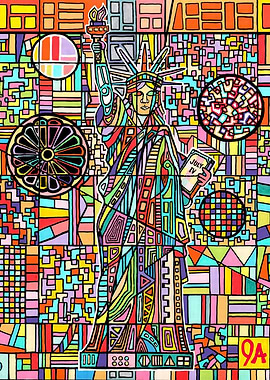 Statue of Liberty July 4th Celebration Abstract Art