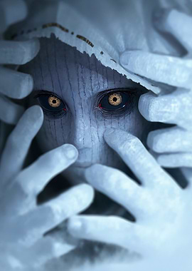 Ghostly Figure with Hands