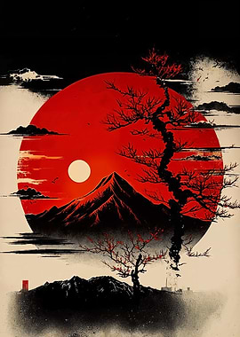 Japanese Mountain Sunset