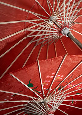 Red Japanese Umbrellas