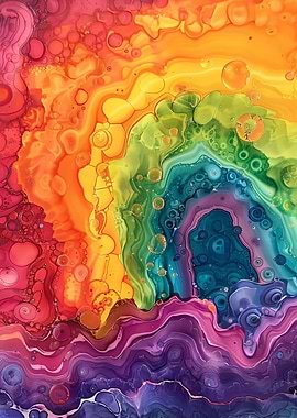 Melty Rainbow Abstract Art