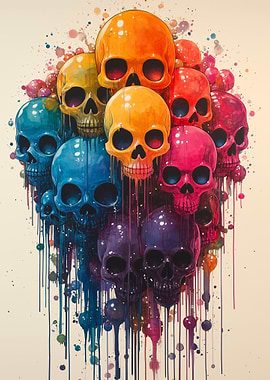 Rainbow Skulls
