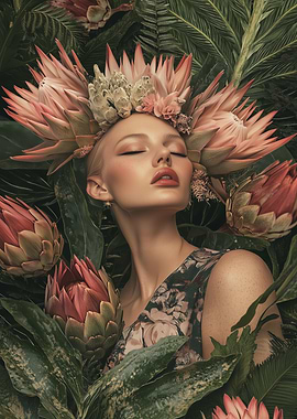 Woman in Floral Crown