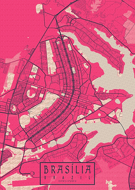 Brasilia City Map Brazil Blossom