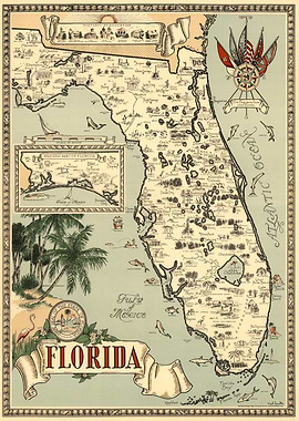 Vintage Florida Map