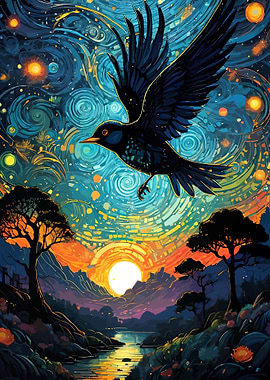 Starry Night Bird