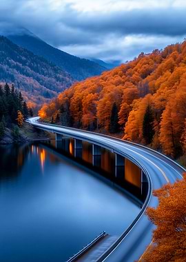 Autumn Road Bridge
