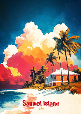 Sanibel Island Art Poster