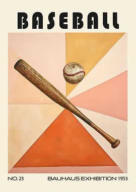 Baseball Bauhaus Mid Century