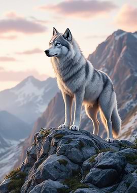 Majestic Wolf on Peaks